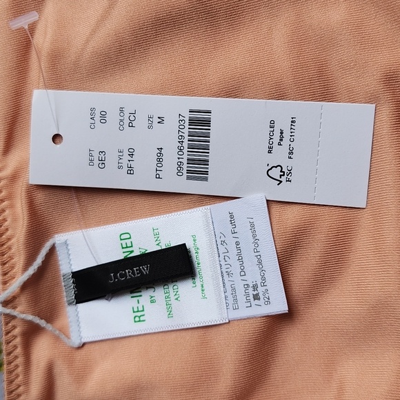 J. CREW Curved-Waist Cheeky Bikini Bottom Cloud Meadow Floral Women's MEDIUM NWT - Picture 9 of 12